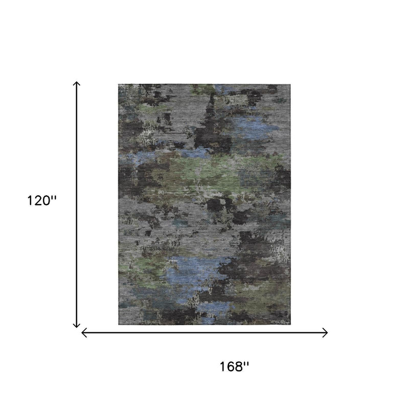 Abstract area rug diagram showing 168 in length and 120 in height