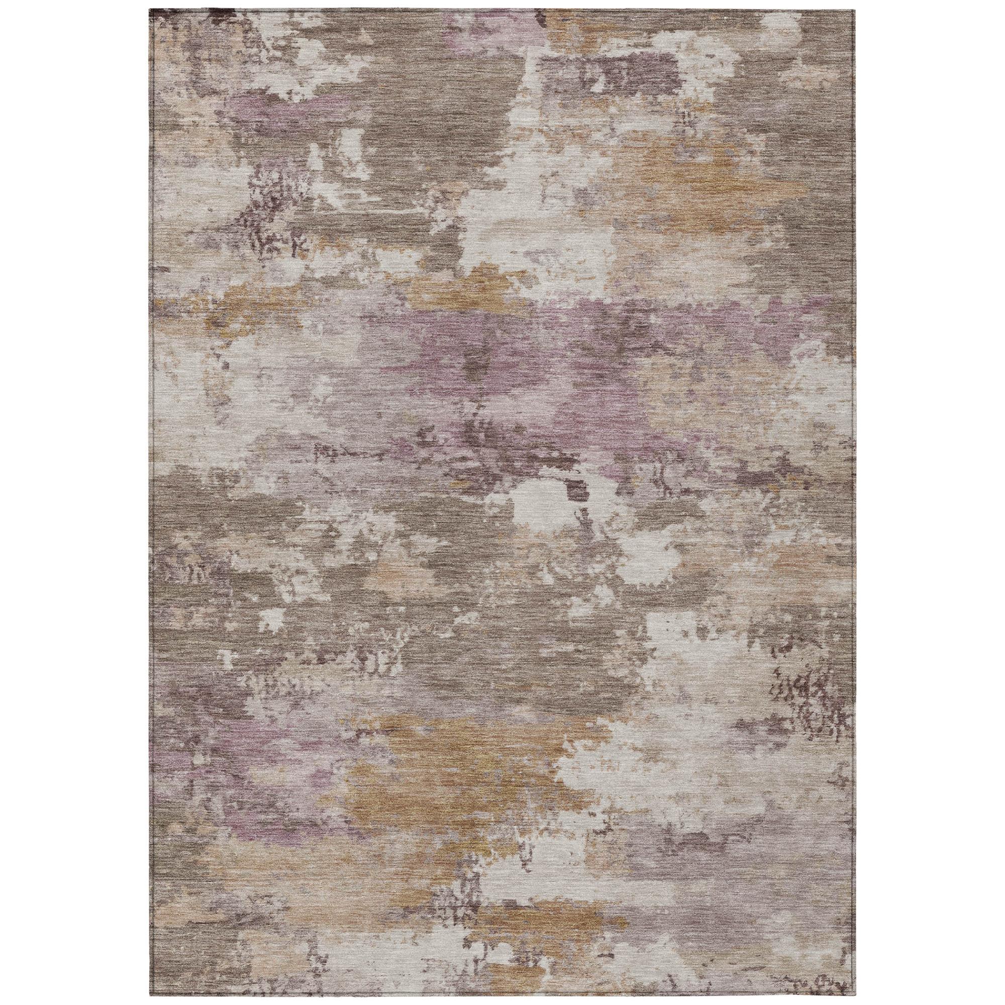 5' X 8' Brown And Blush Abstract Washable Indoor Outdoor Area Rug - Sports & Outdoor