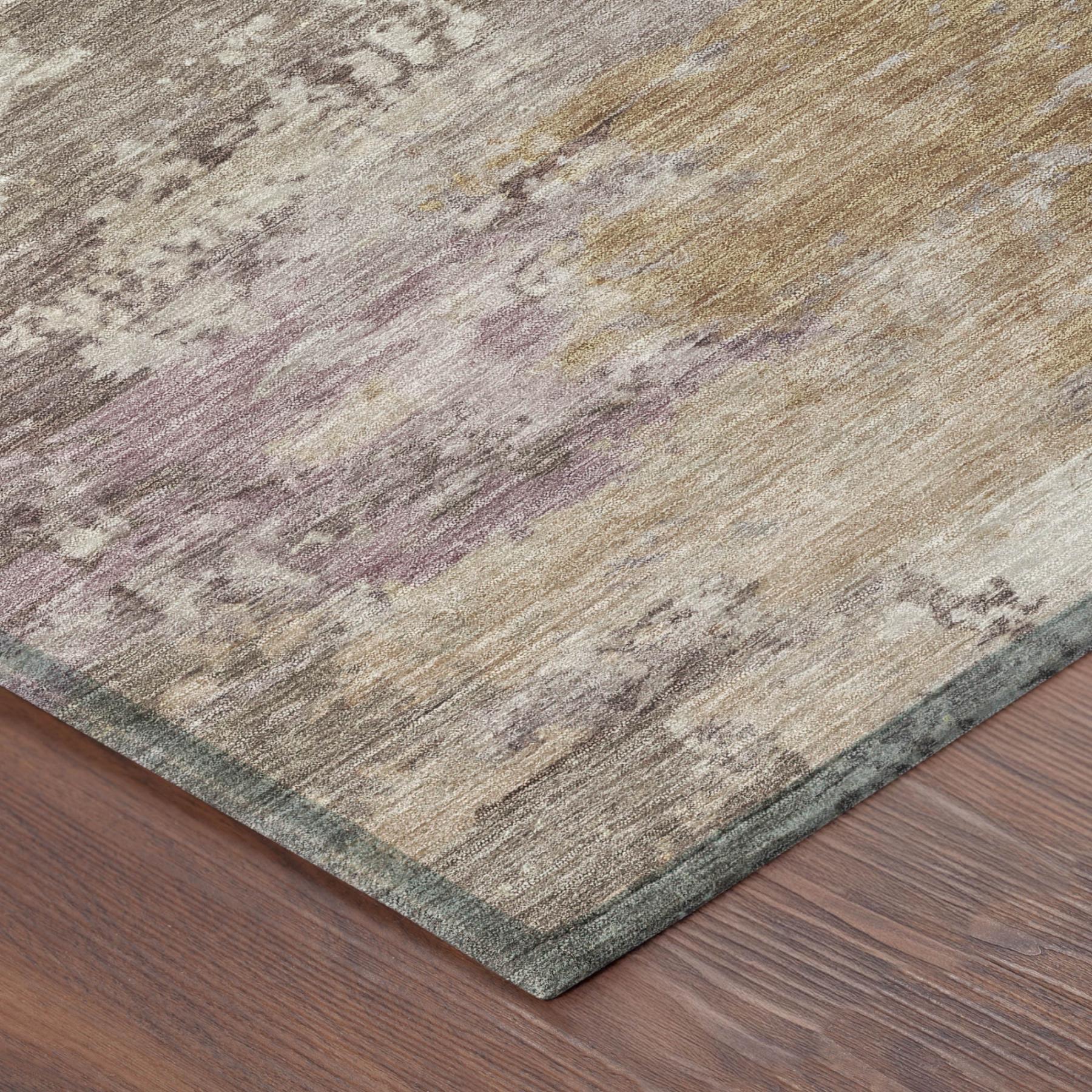 5' X 8' Brown And Blush Abstract Washable Indoor Outdoor Area Rug - Sports & Outdoor