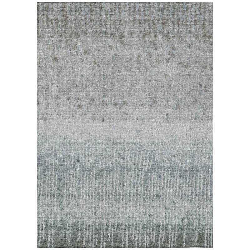 Rectangular sage and green abstract area rug with subtle distressed lines