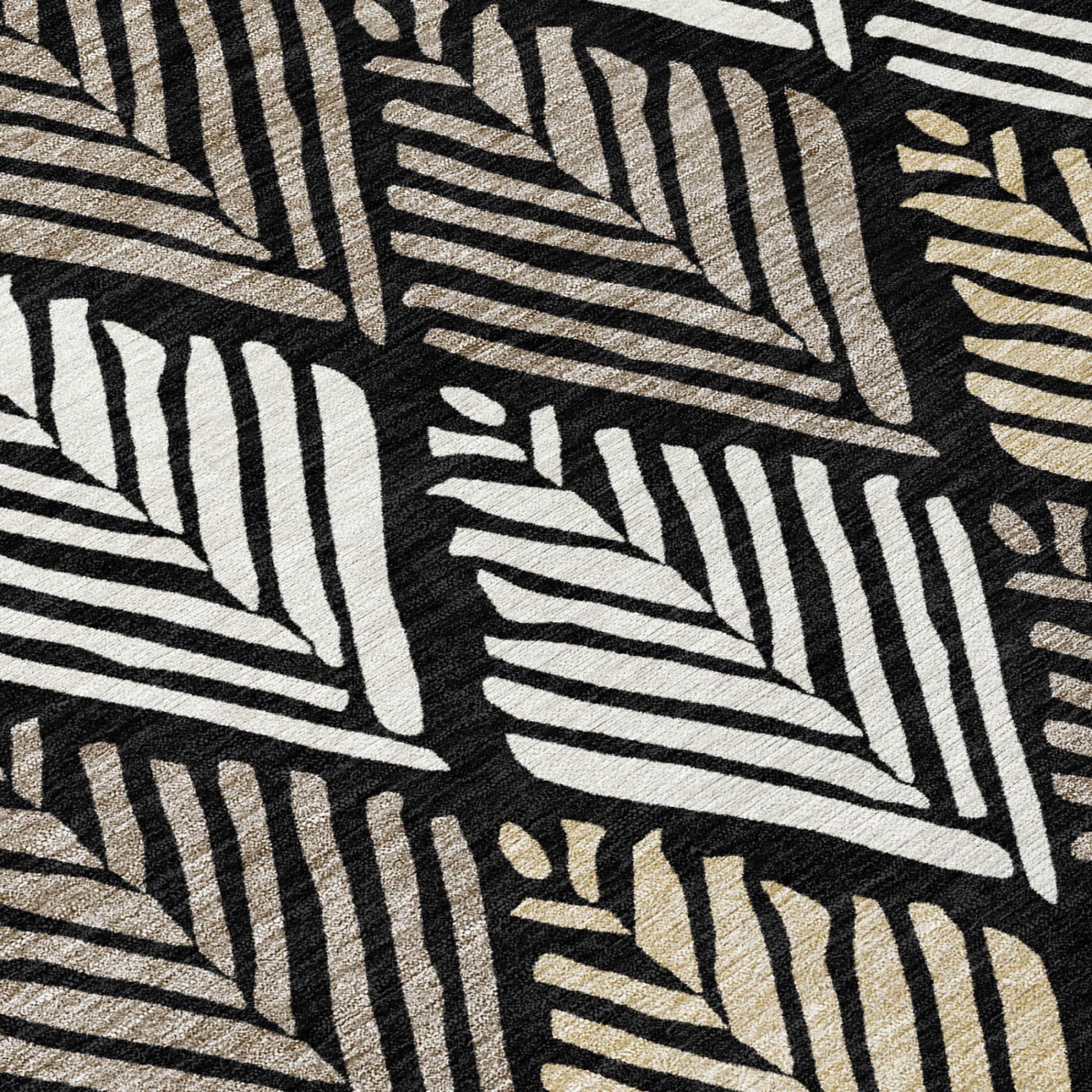 5' X 8' Black And Graphite Geometric Washable Indoor Outdoor Area Rug - Outdoor | blocked-missing-media,…