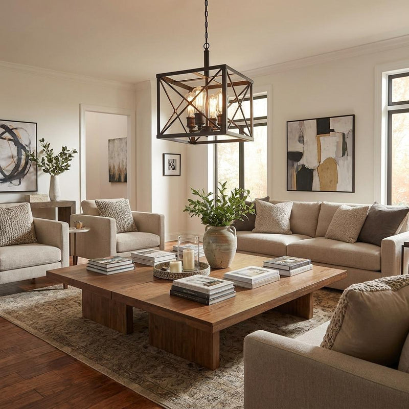 Brooklyn 4-Light Oil-Rubbed Bronze Convertible Pendant - Lighting