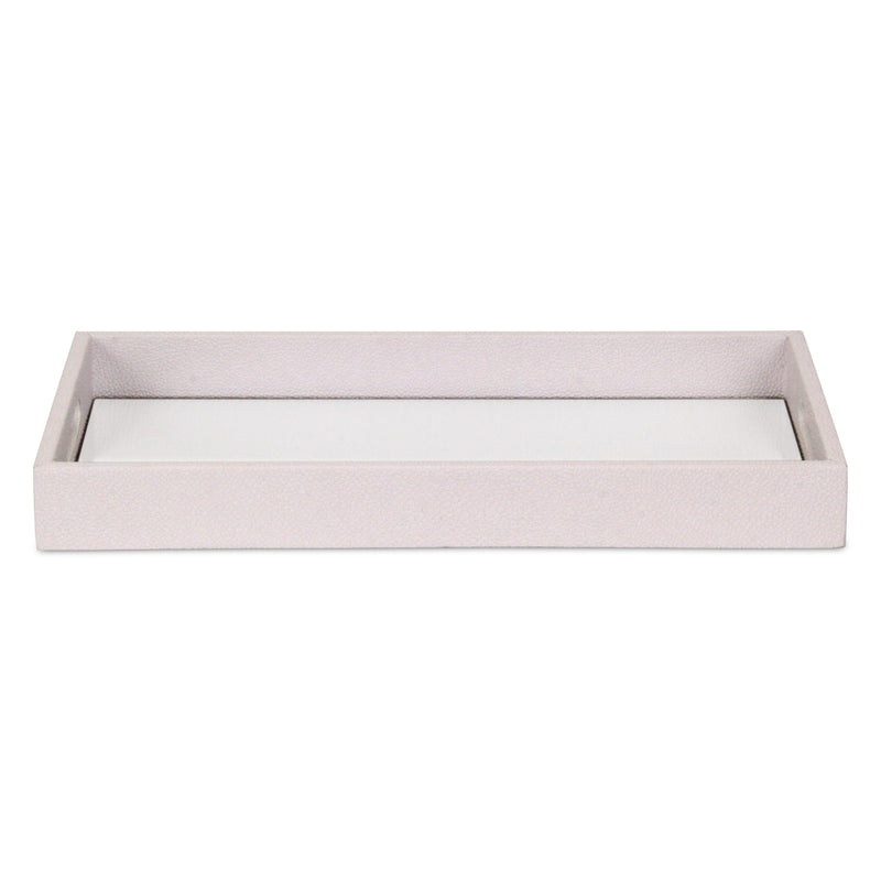 16" White Shagreen and Mirror Tray - Kitchen & Dining
