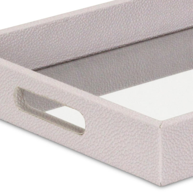 16" White Shagreen and Mirror Tray - Kitchen & Dining