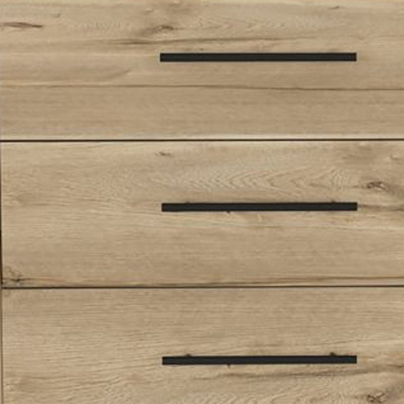 59" Natural And Black Wood Six Drawer Double Dresser - Bed & Bath