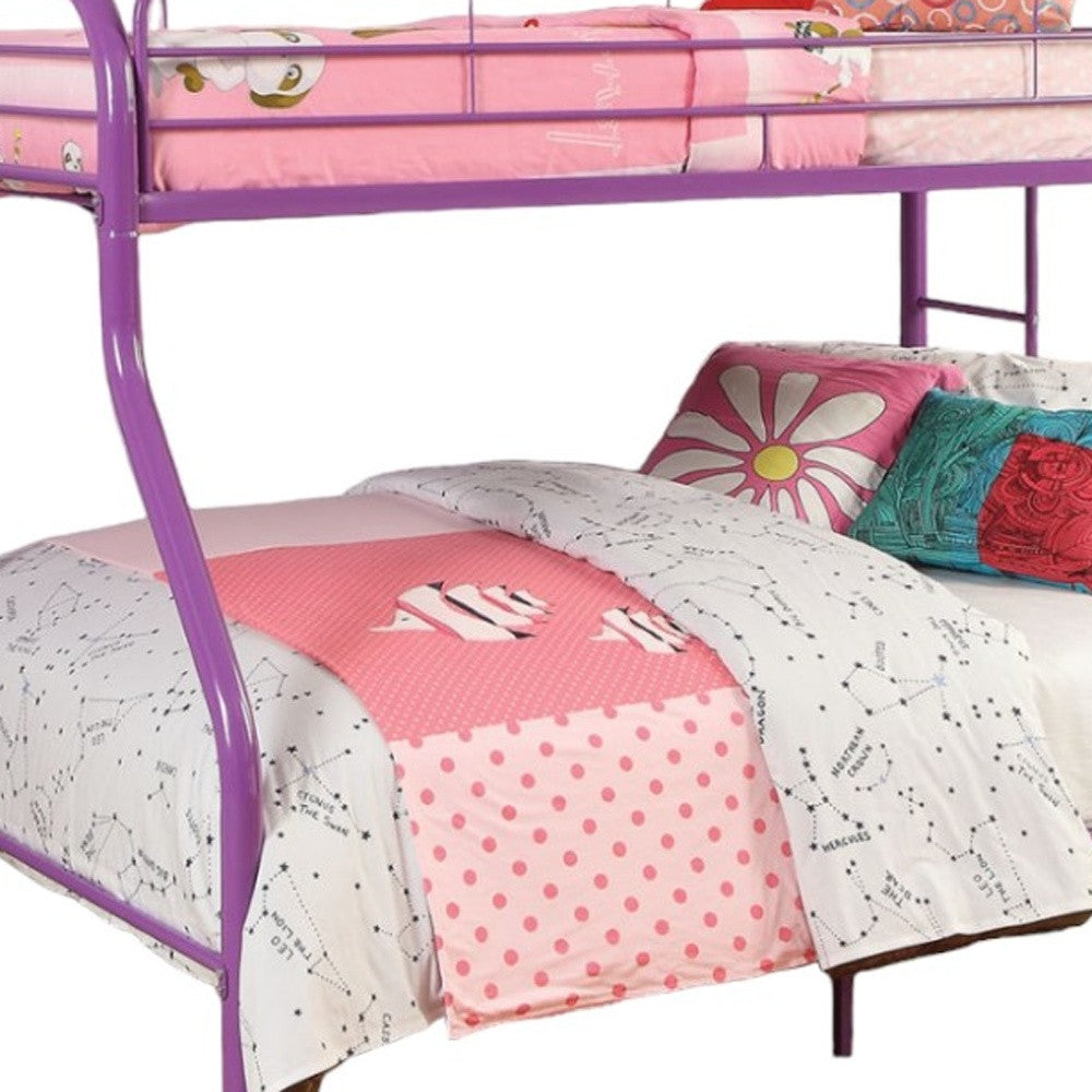 78" X 54" X 60" Twin Over Full Purple Metal Tube Bunk Bed - Bed & Bath