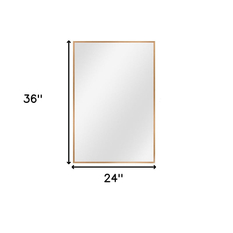 36" Gold Aluminum Framed Accent Mirror - Bed & Bath