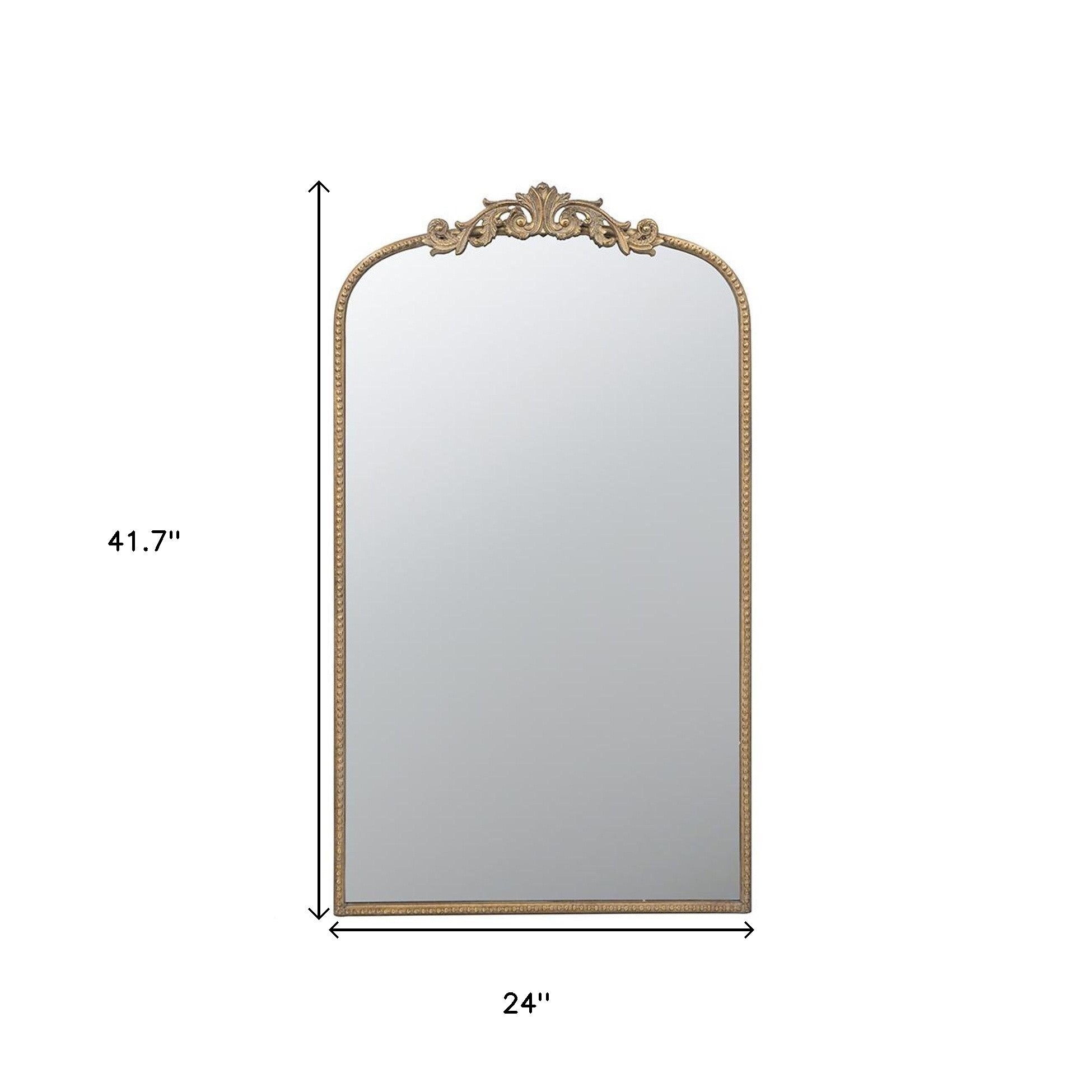 42" Gold Arch Iron Framed Accent Mirror - Bed & Bath