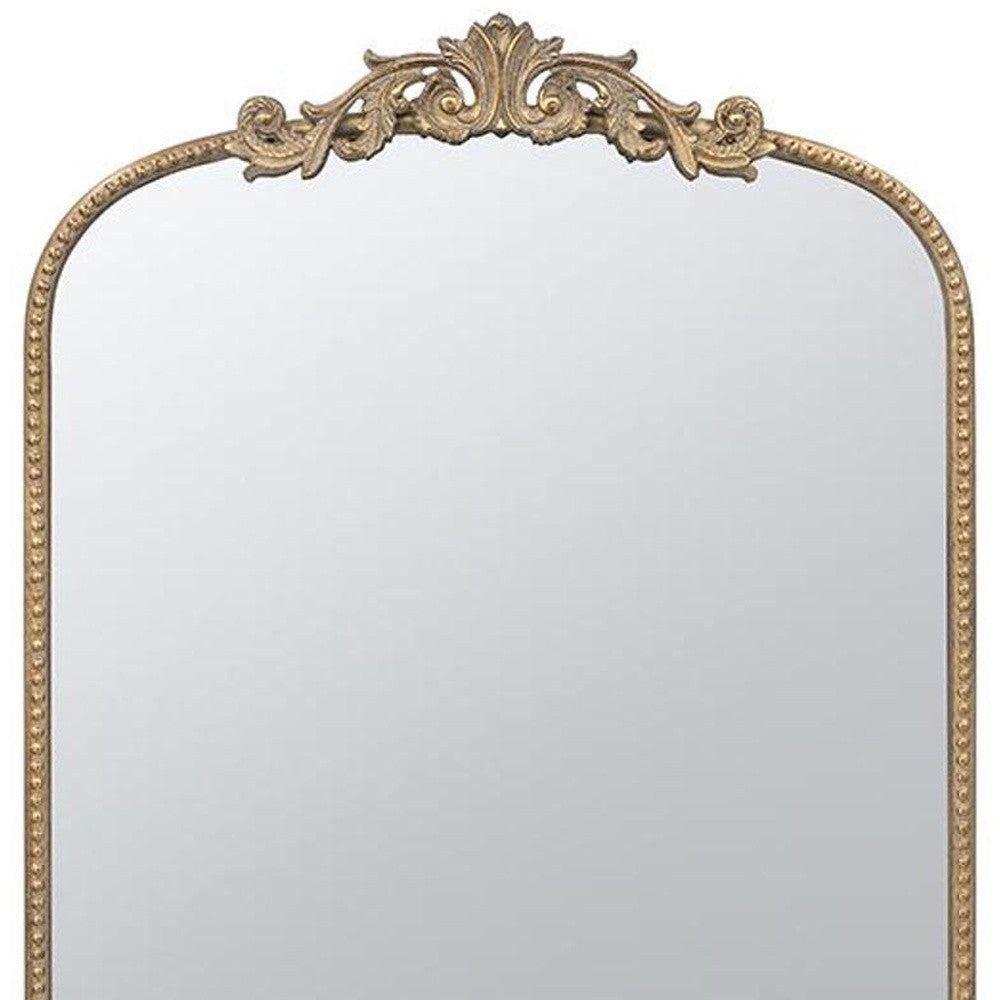 42" Gold Arch Iron Framed Accent Mirror - Bed & Bath