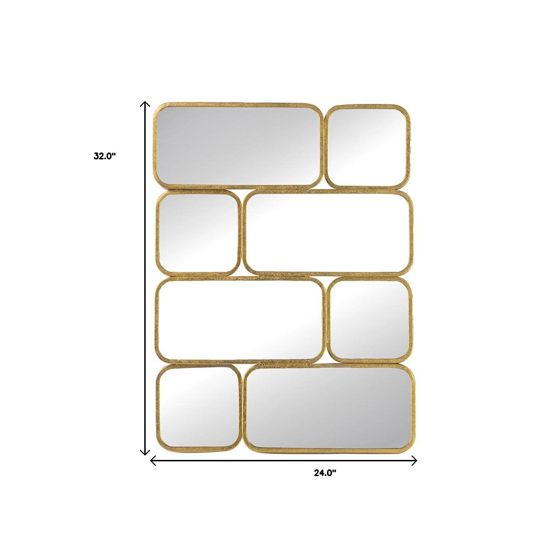 32" Gold Iron Framed Accent Mirror - Bed & Bath