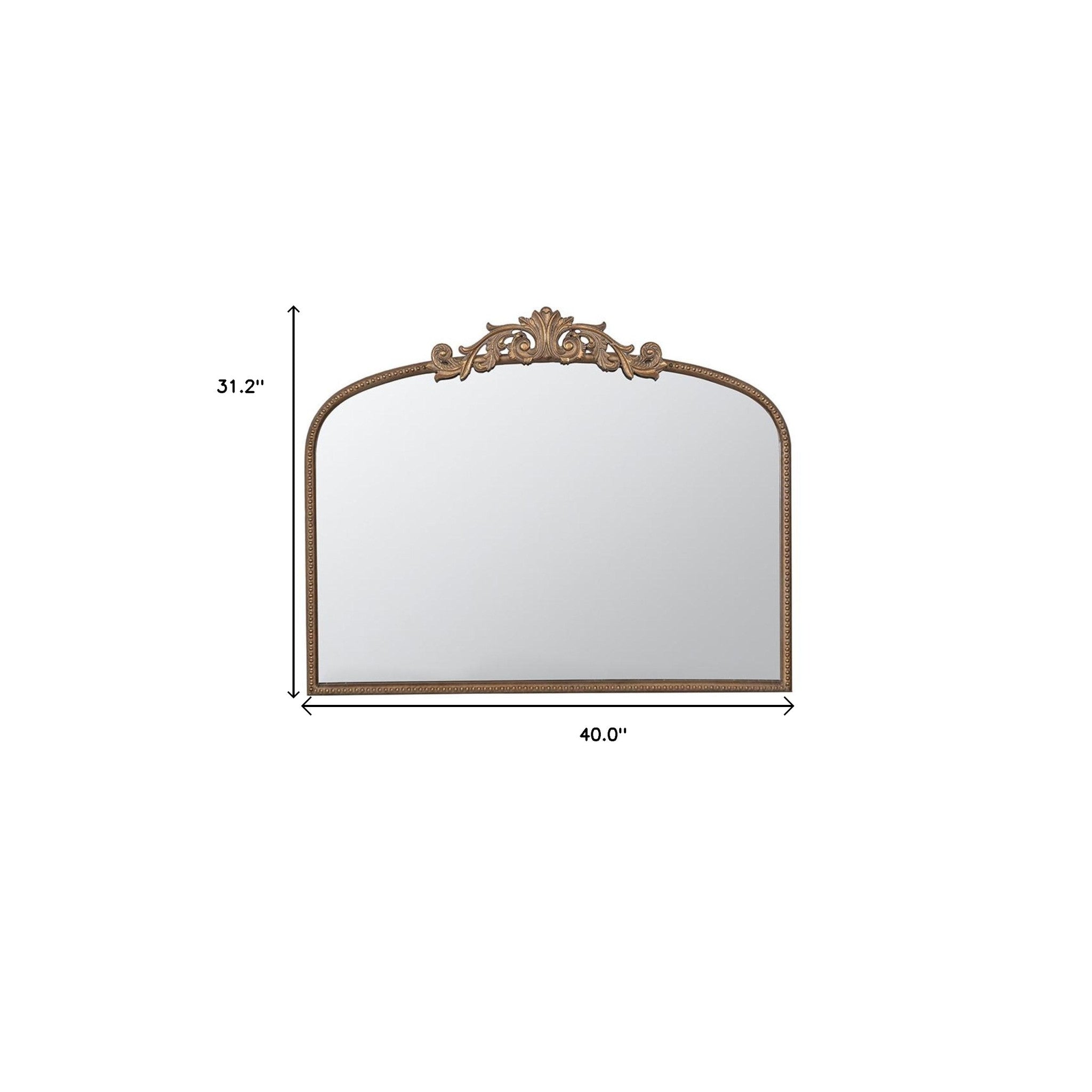 31" Gold Arch Iron Framed Accent Mirror - Bed & Bath