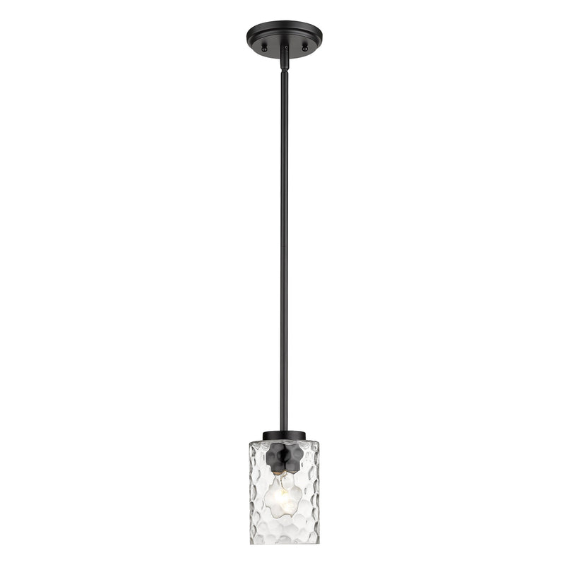 Black Metal and Glass Mini Pendant Hanging Light - Lighting