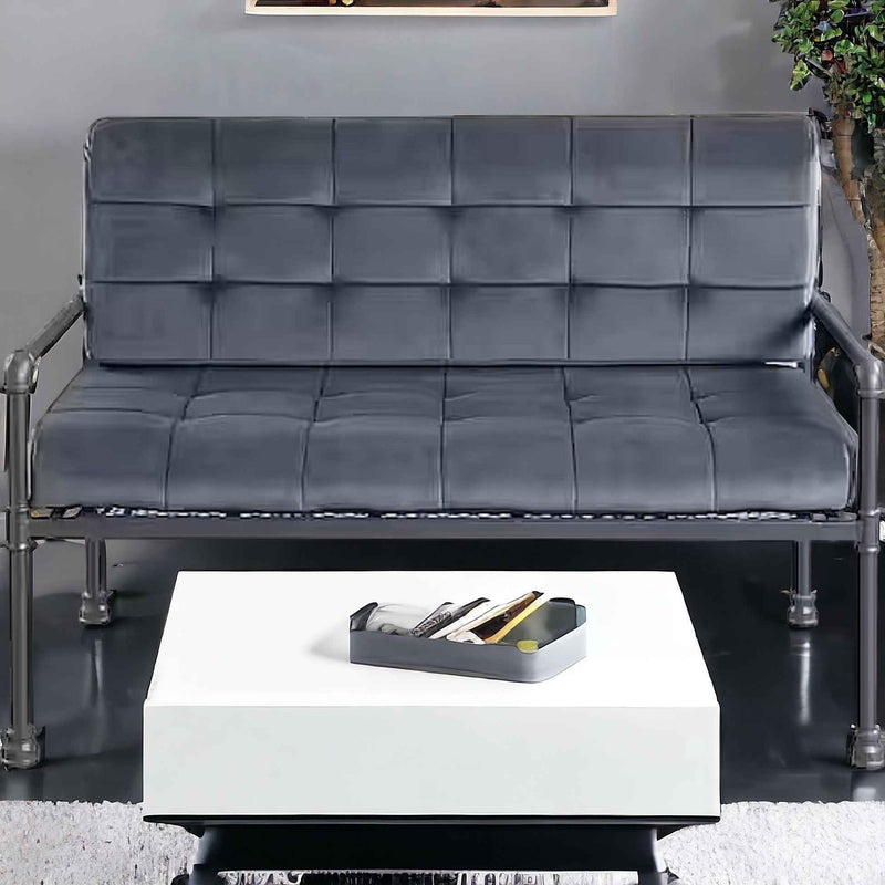 51" Gray Velvet Loveseat