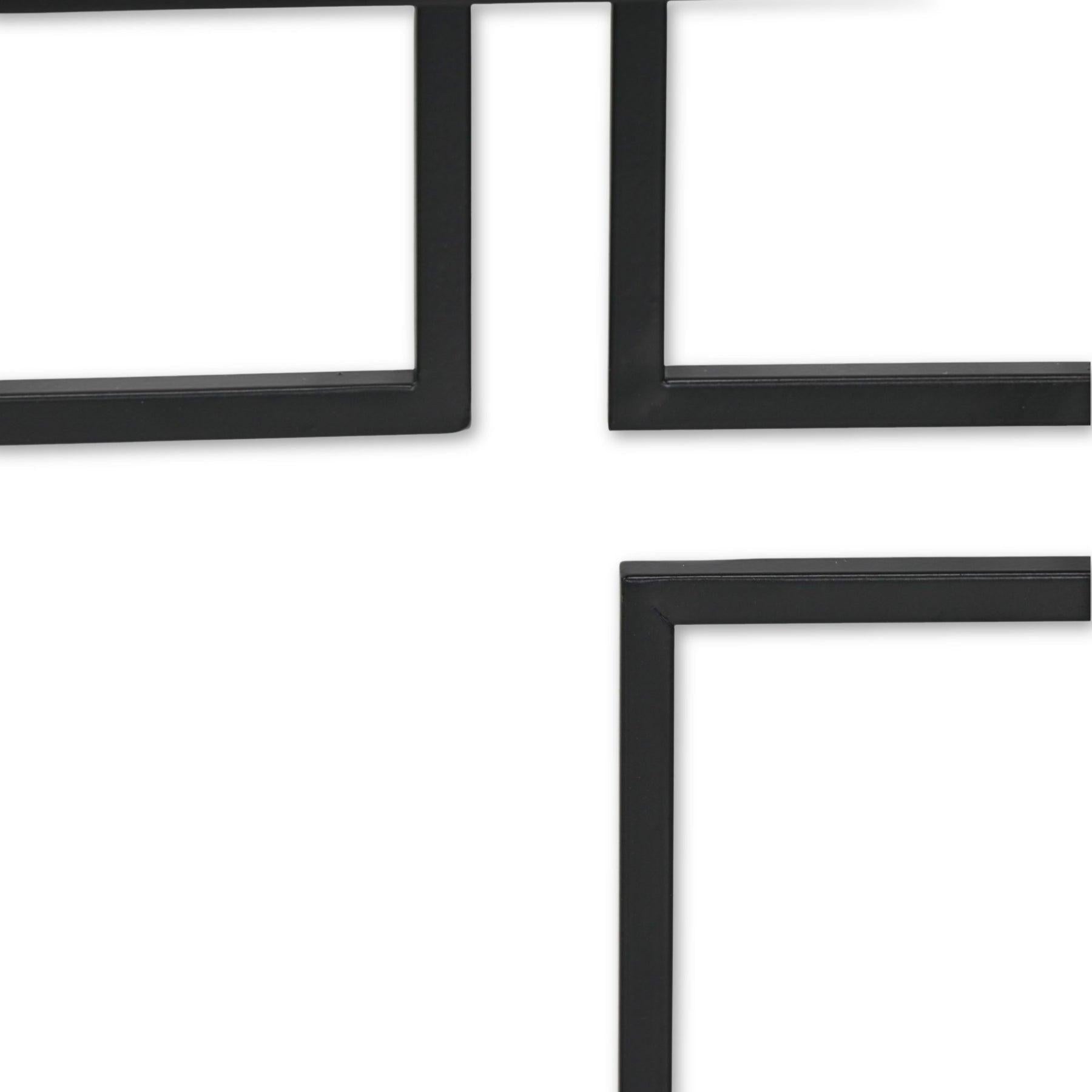 Black metal picture frame set, modern minimalist style, perfect for showcasing artwork or photographs.