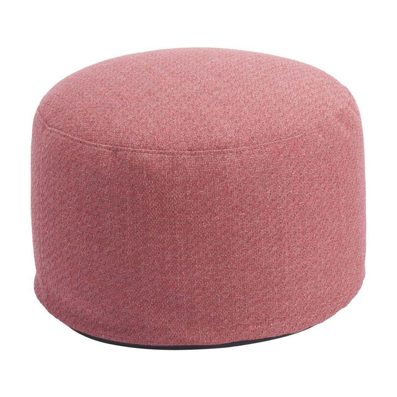 22" Red Olefin Round Ottoman - Living Room