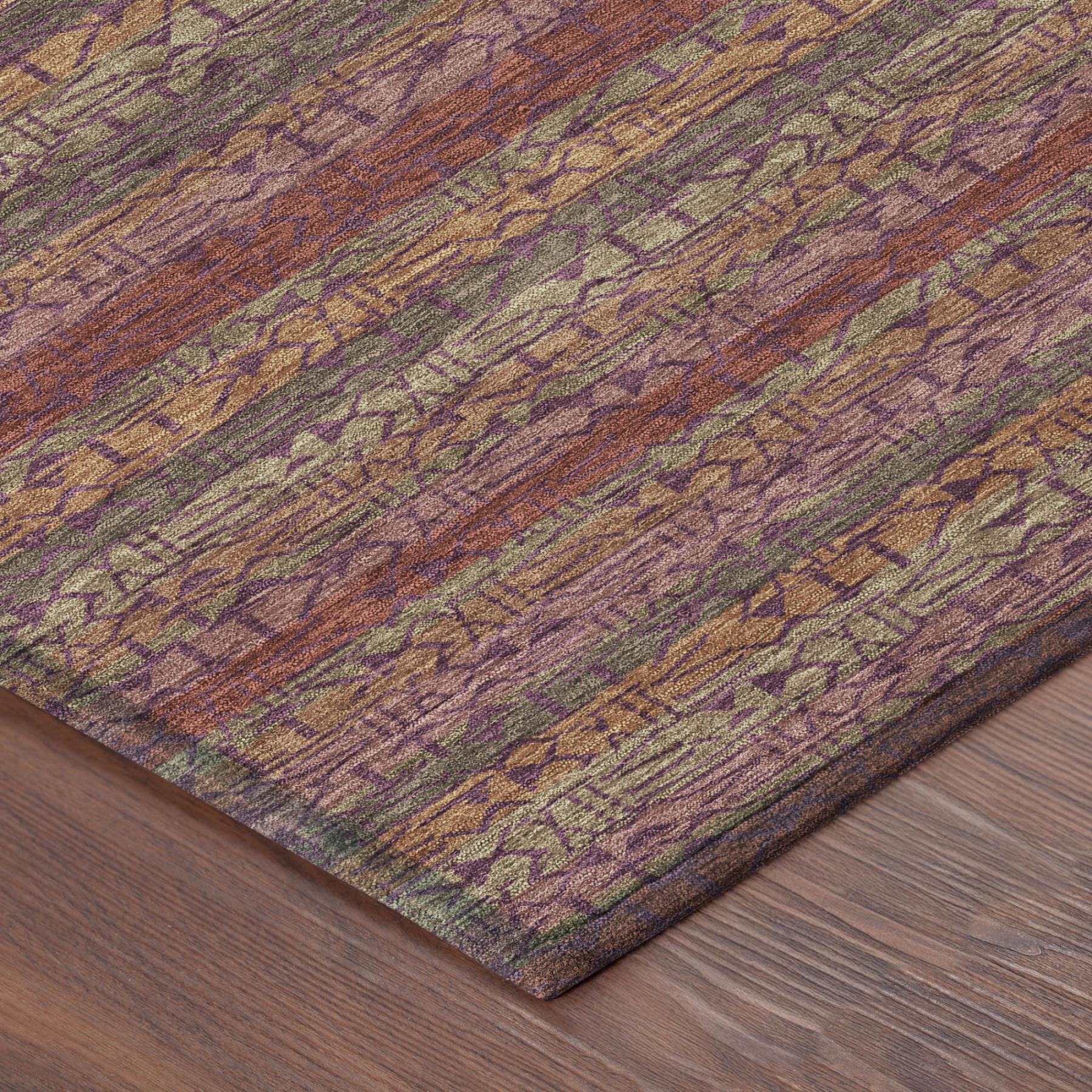 5' X 8' Burgundy And Red Striped Washable Indoor Outdoor Area Rug - Sports & Outdoor