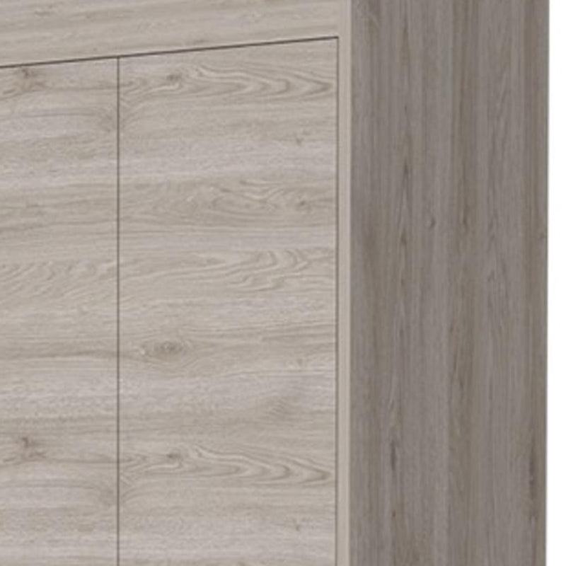 23" Light Gray Wood Accent Cabinet With Two Doors And Two Drawers - Kitchen & Dining