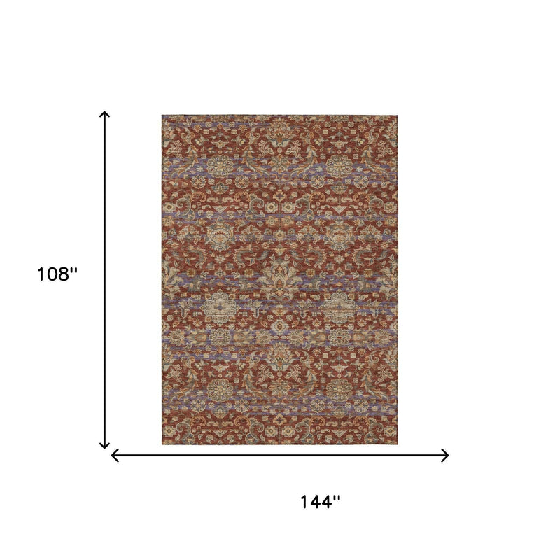 Multicolor floral medallion area rug rectangular layout