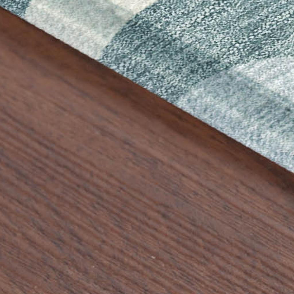 3' X 5' Teal Blue And Taupe Striped Washable Indoor Outdoor Area Rug - Sports & Outdoor