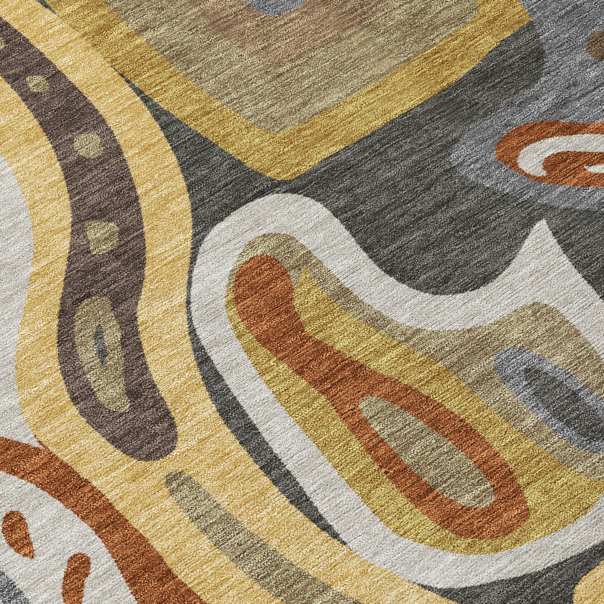 3' X 5' Coffee And Chocolate Abstract Washable Indoor Outdoor Area Rug - Sports & Outdoor
