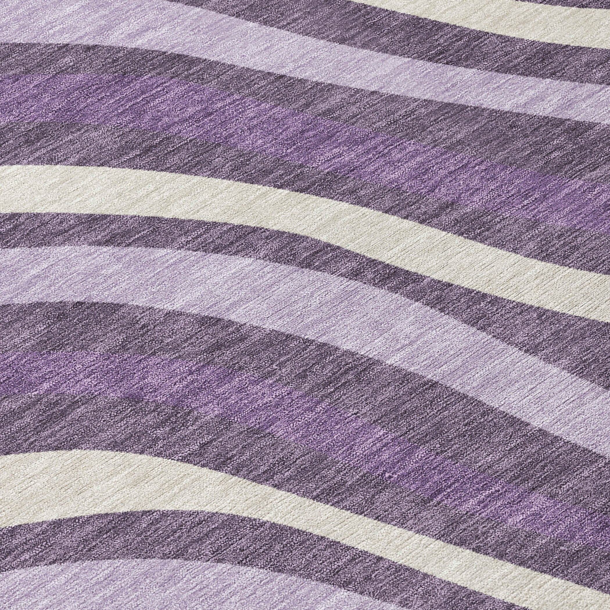 3' X 5' Plum And Purple Striped Washable Indoor Outdoor Area Rug - Sports & Outdoor