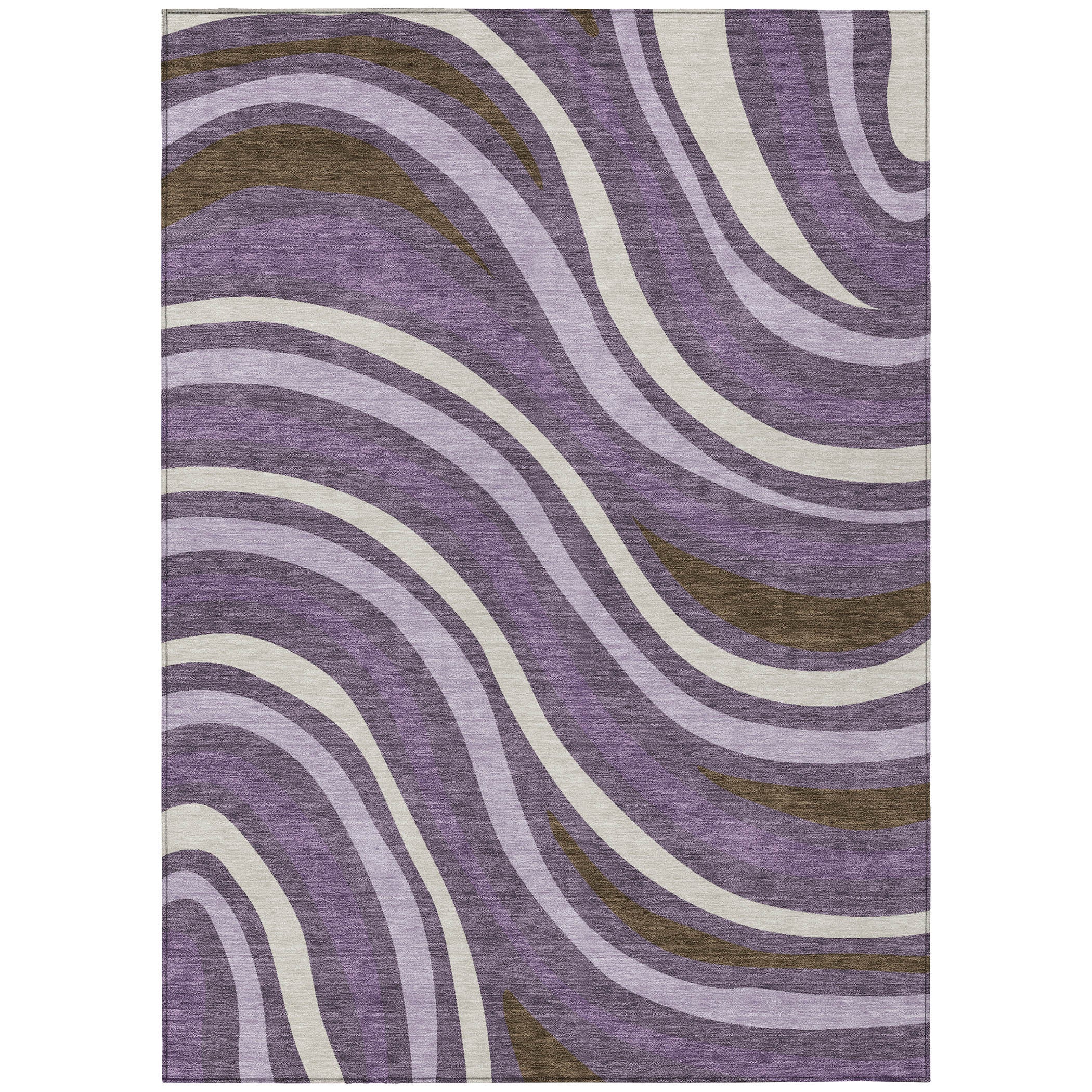 3' X 5' Plum And Purple Striped Washable Indoor Outdoor Area Rug - Sports & Outdoor