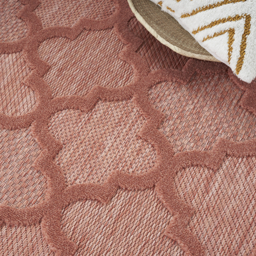 6' X 9' Coral Orange Indoor Outdoor Area Rug - Outdoor