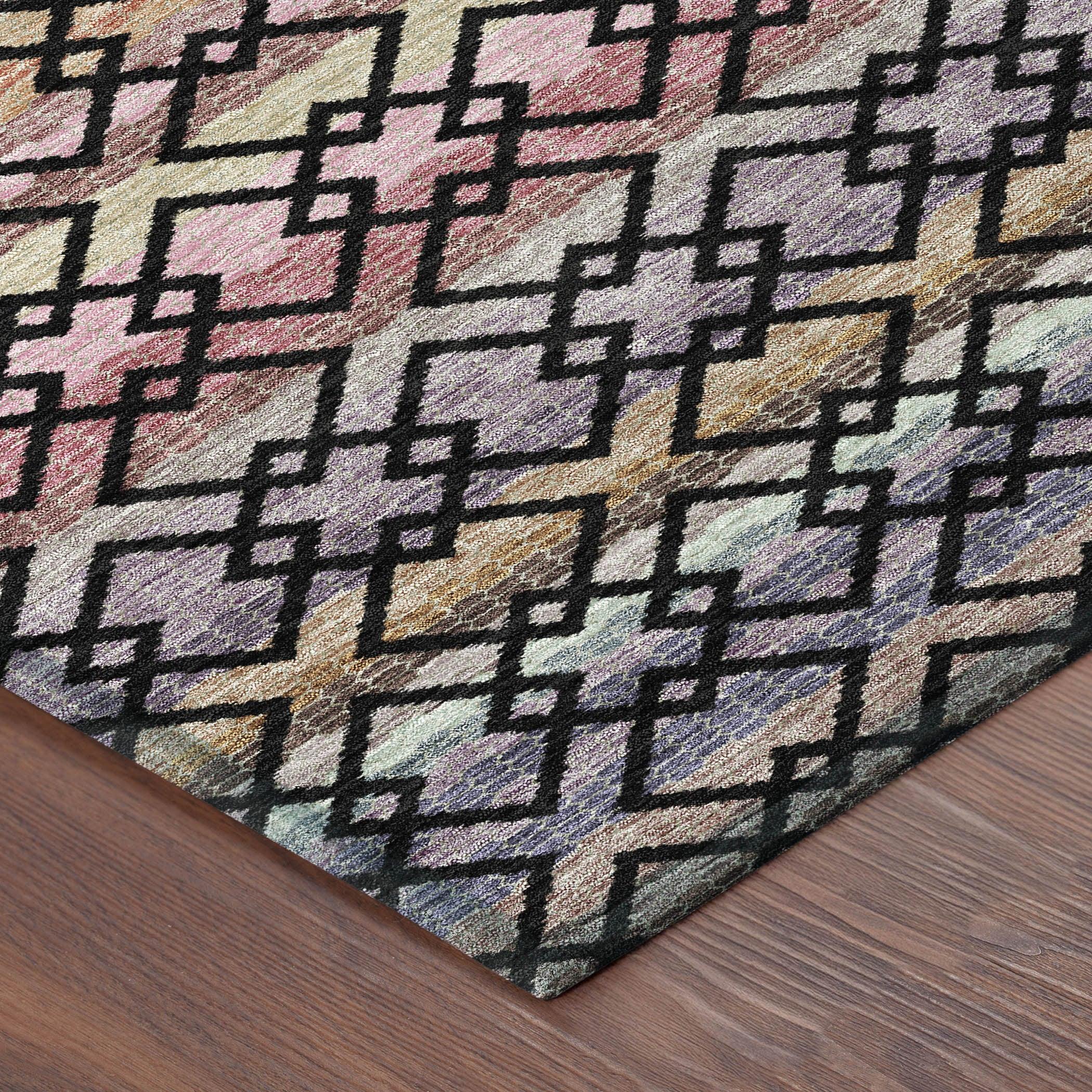 9' X 12' Black And Gold Striped Washable Indoor Outdoor Area Rug - Outdoor