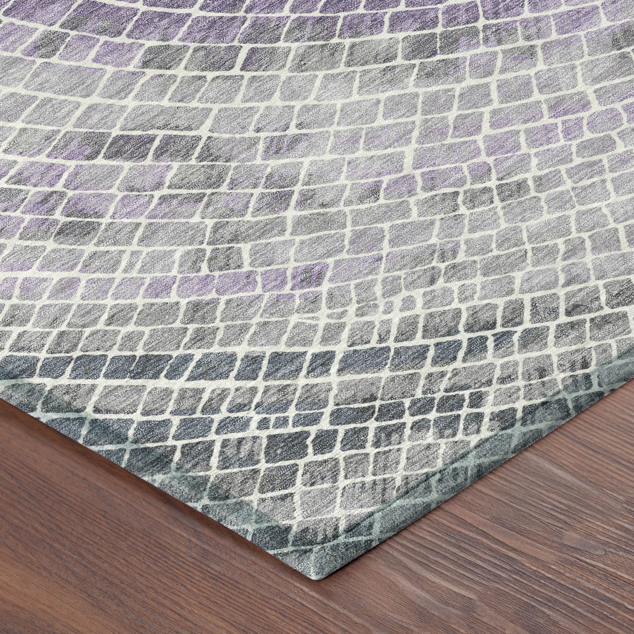 5' X 8' Lavender And Gray Geometric Washable Indoor Outdoor Area Rug - Sports & Outdoor