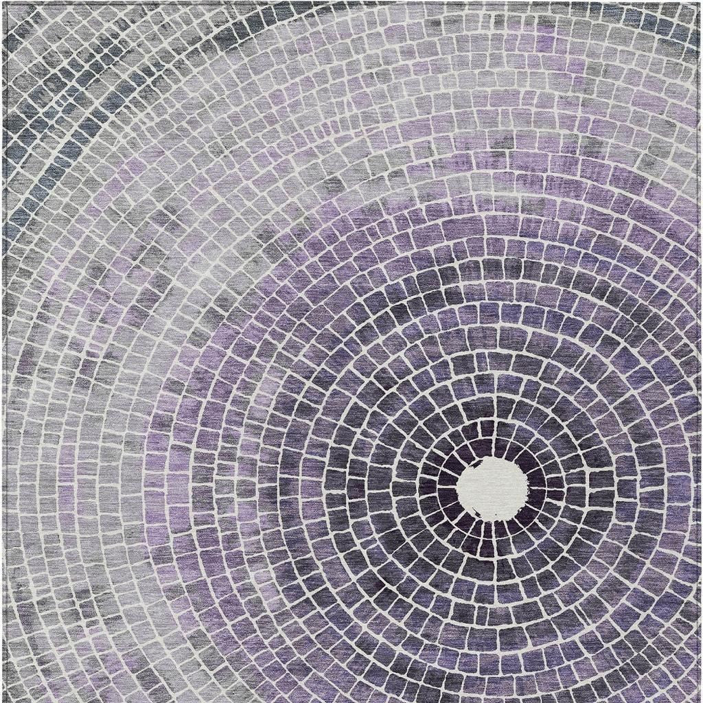5' X 8' Lavender And Gray Geometric Washable Indoor Outdoor Area Rug - Sports & Outdoor