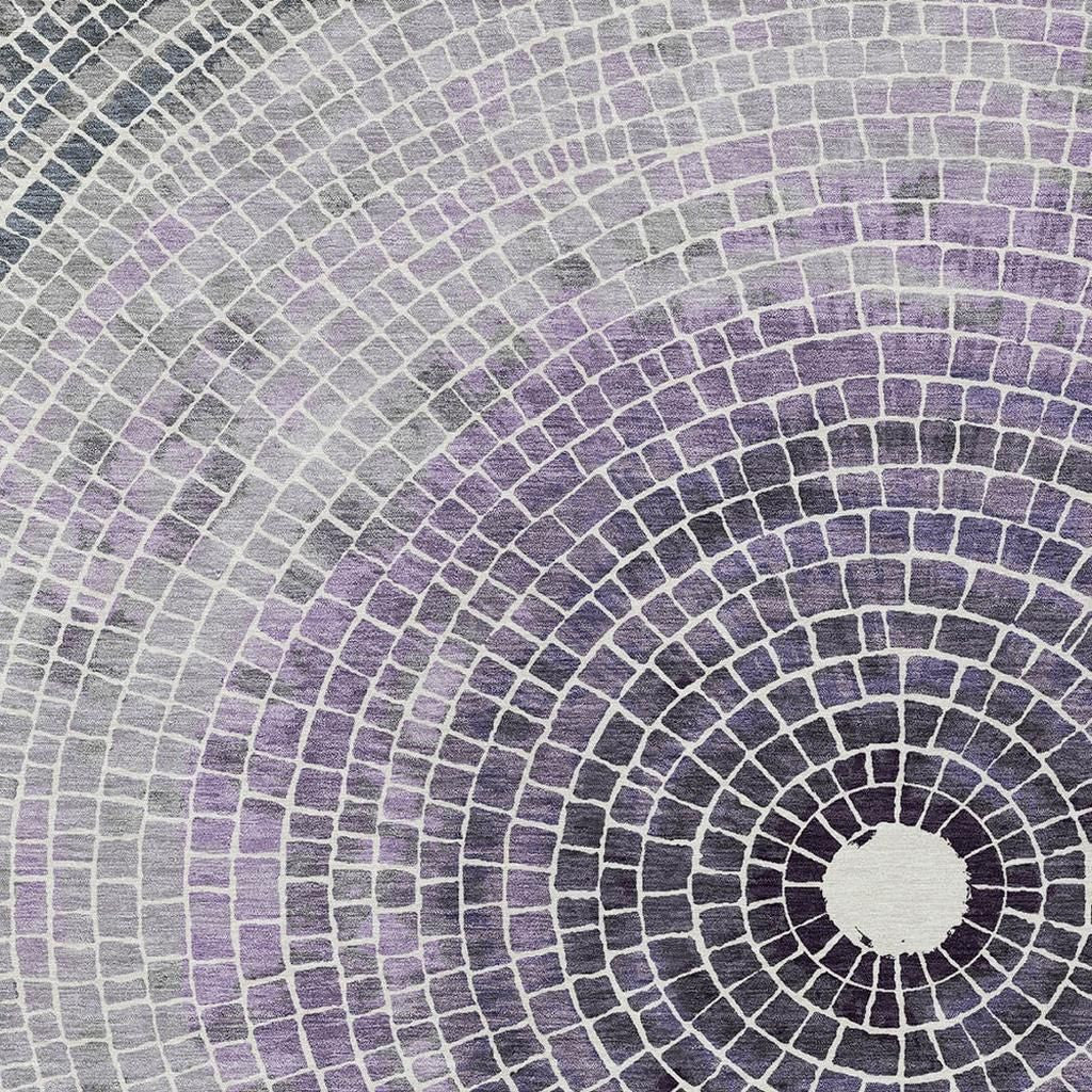 5' X 8' Lavender And Gray Geometric Washable Indoor Outdoor Area Rug - Sports & Outdoor