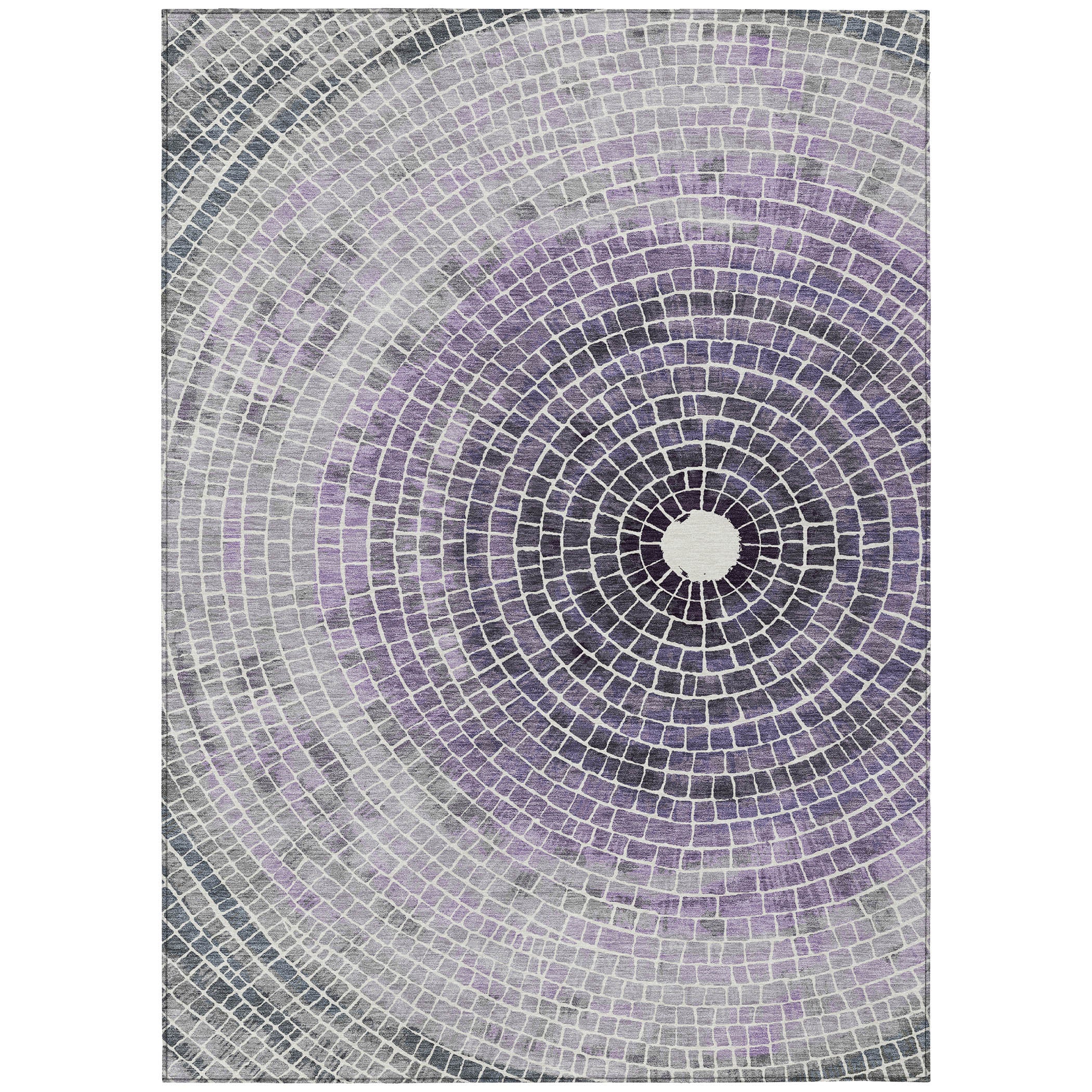 5' X 8' Lavender And Gray Geometric Washable Indoor Outdoor Area Rug - Sports & Outdoor
