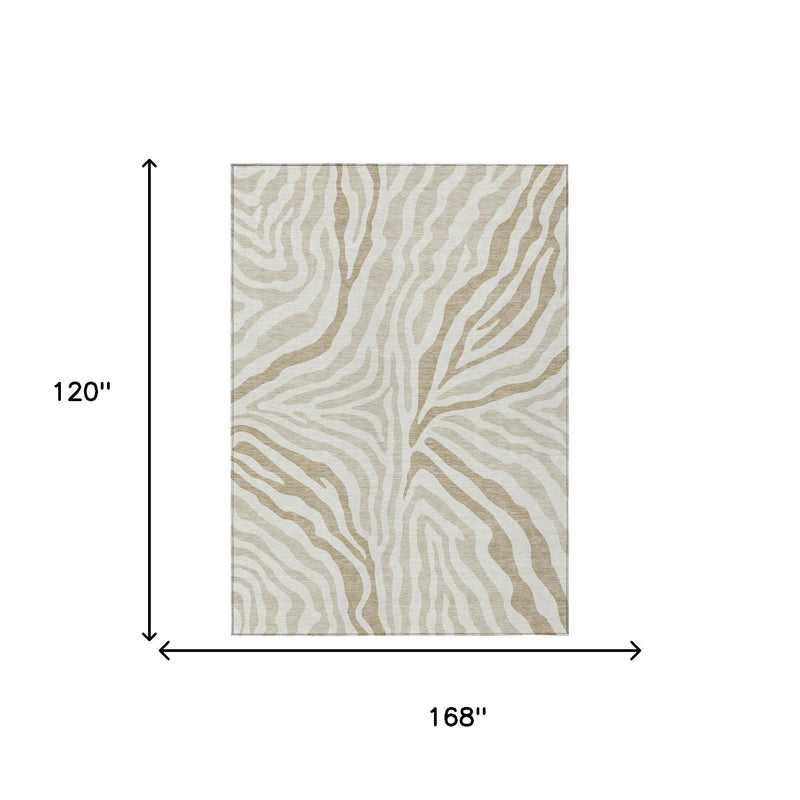 10 ft by 14 ft ivory and beige zebra print area rug size diagram