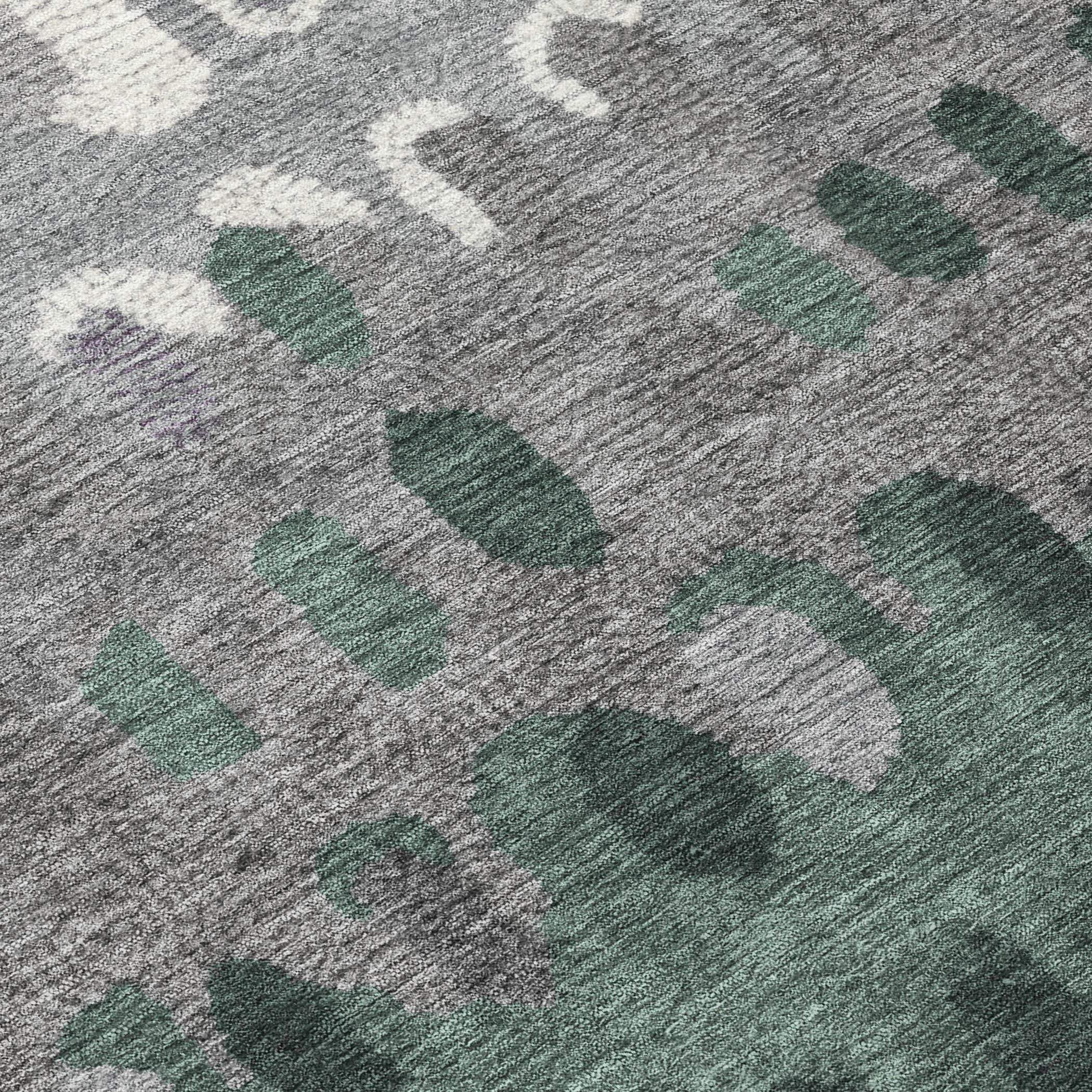 8' X 10' Plum And Gray Geometric Washable Indoor Outdoor Area Rug - Outdoor