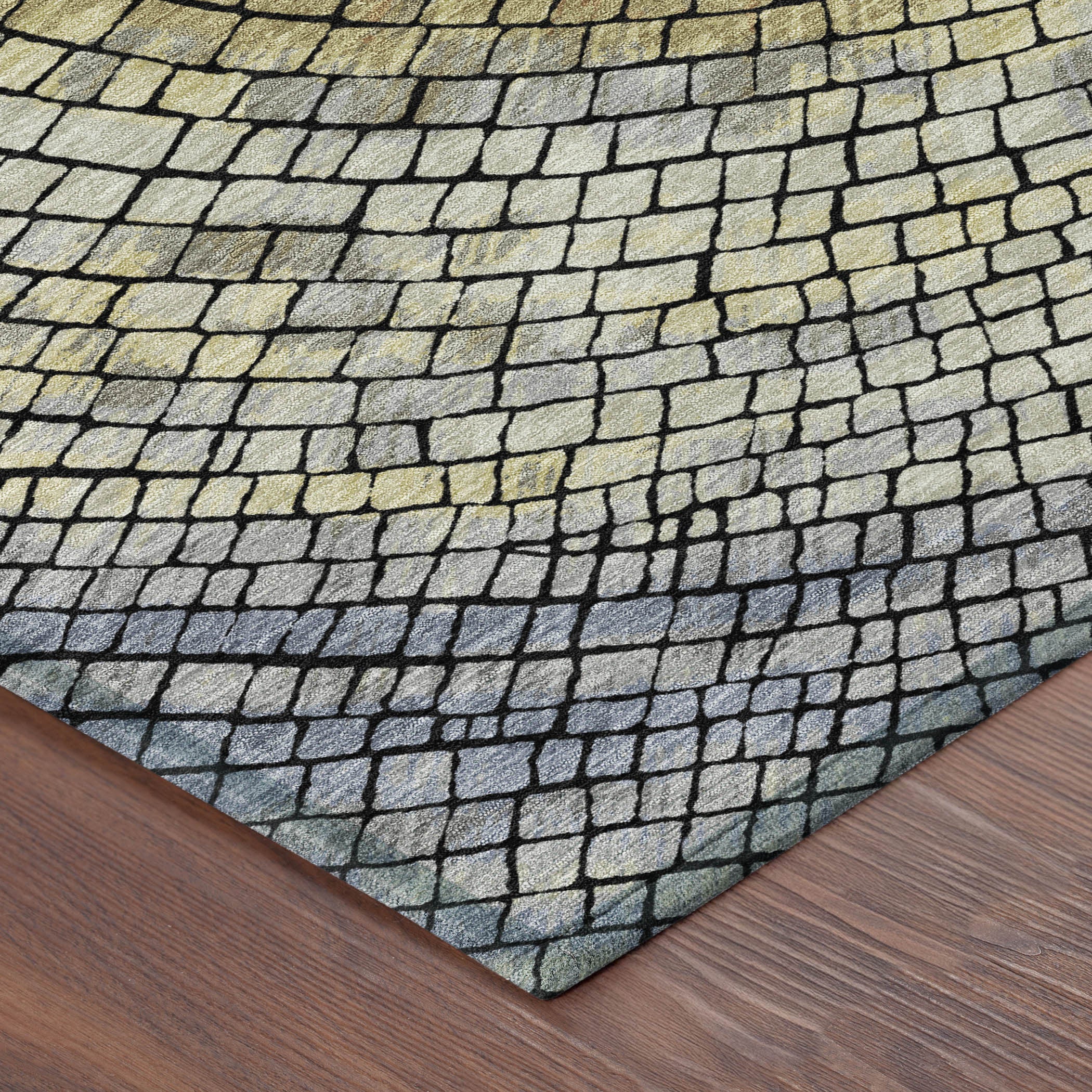 3' X 5' Gold And Gray Geometric Washable Indoor Outdoor Area Rug - Sports & Outdoor