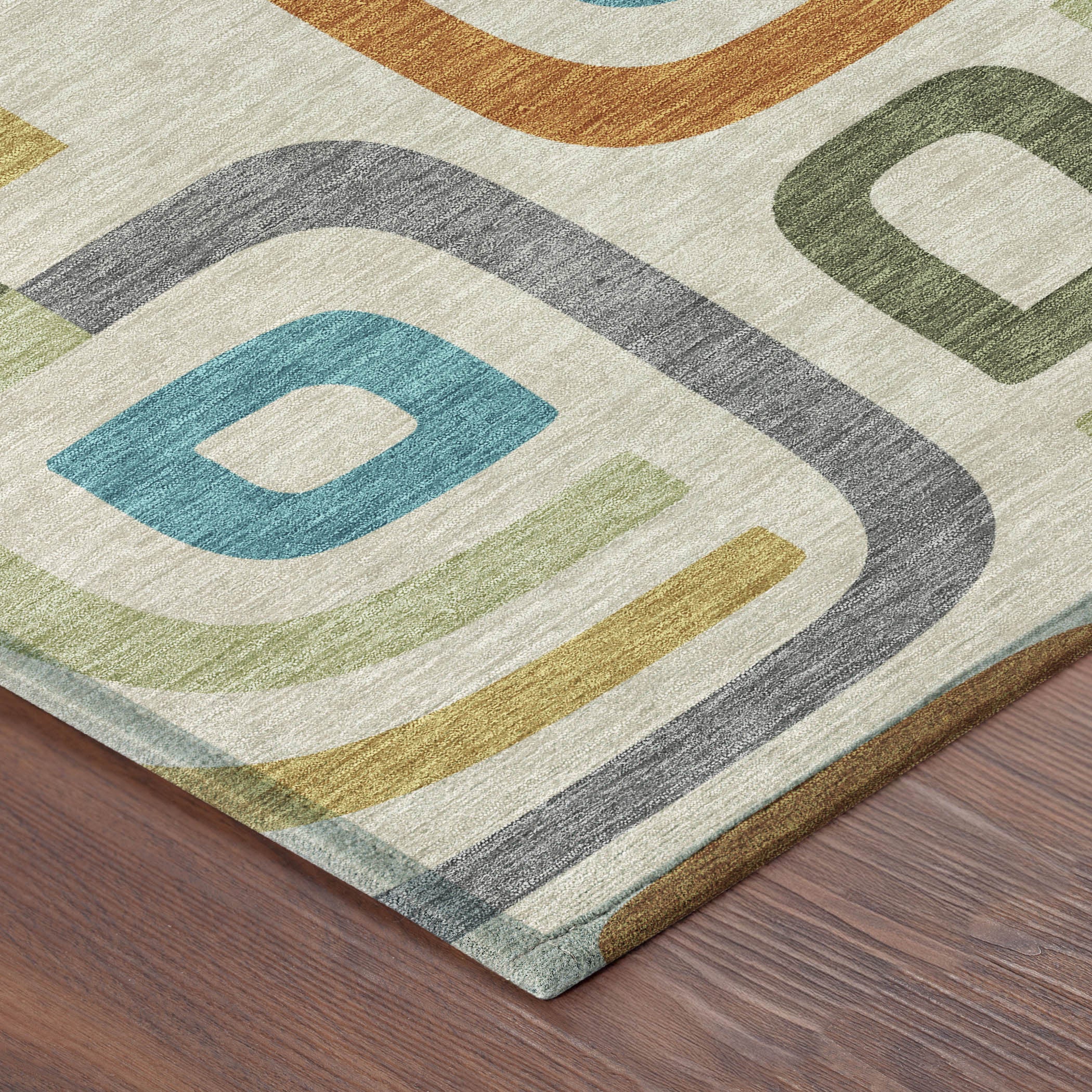 8' X 10' Beige And Green Geometric Washable Indoor Outdoor Area Rug - Outdoor | blocked-out-of-stock, Outdoor, sync-blocked