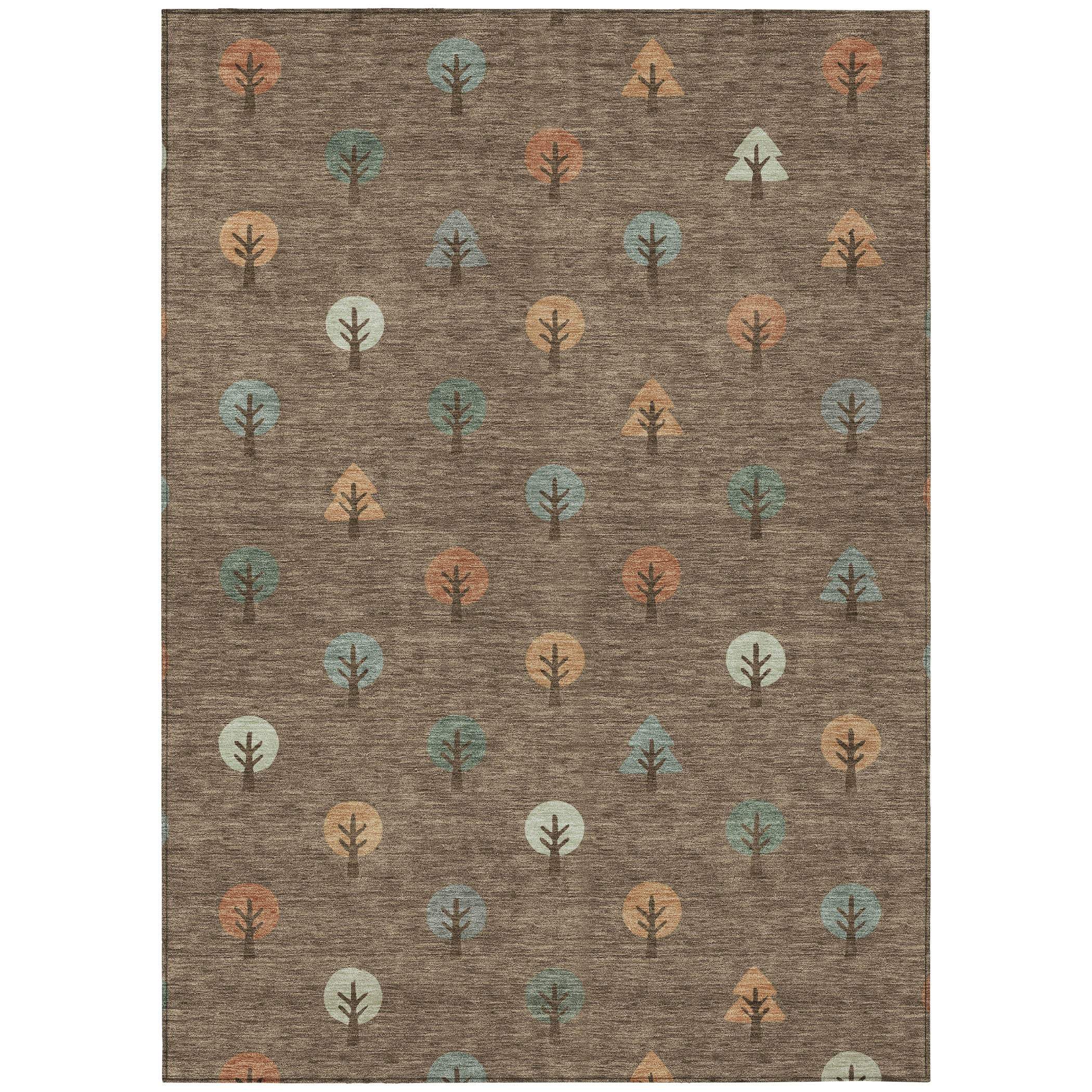 3' X 5' Brown And Copper Geometric Washable Indoor Outdoor Area Rug - Outdoor | blocked-missing-media,…