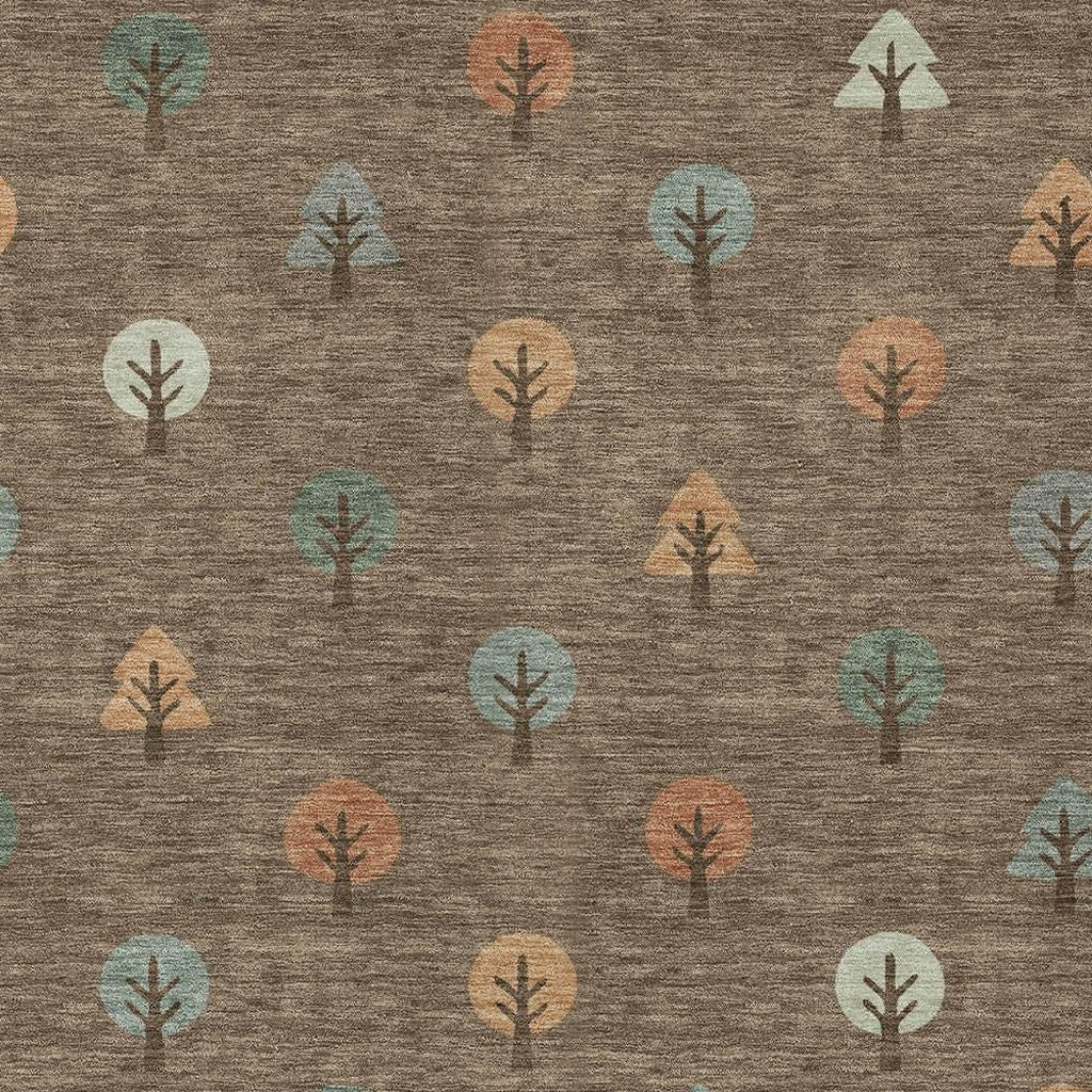 3' X 5' Brown And Copper Geometric Washable Indoor Outdoor Area Rug - Outdoor | blocked-missing-media,…