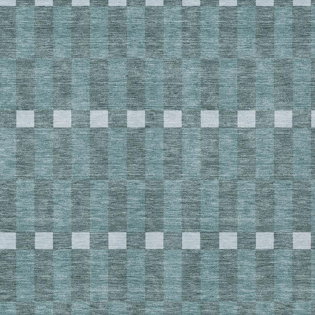 10' X 14' Teal Blue And Sky Blue Geometric Washable Indoor Outdoor Area Rug - Sports & Outdoor