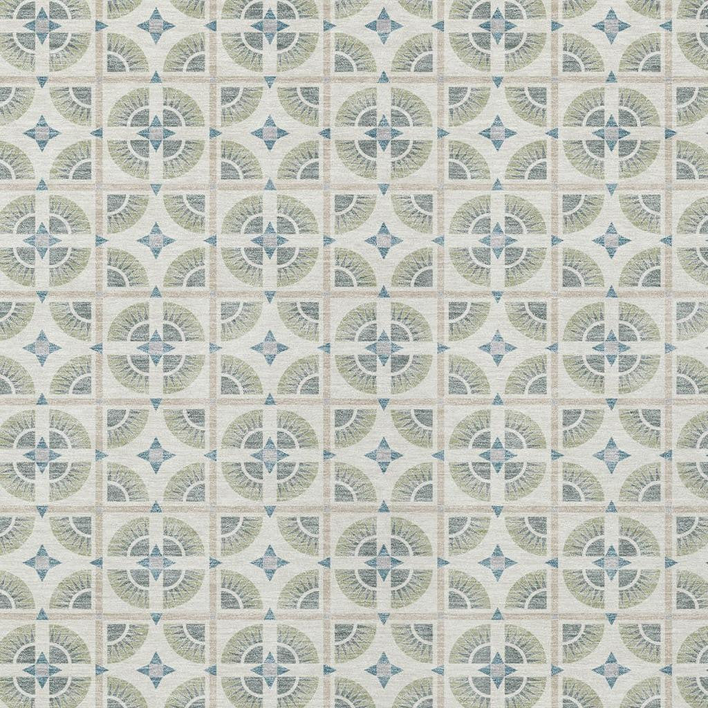 8' X 10' Ivory And Beige Geometric Washable Indoor Outdoor Area Rug - Outdoor | blocked-missing-media,…