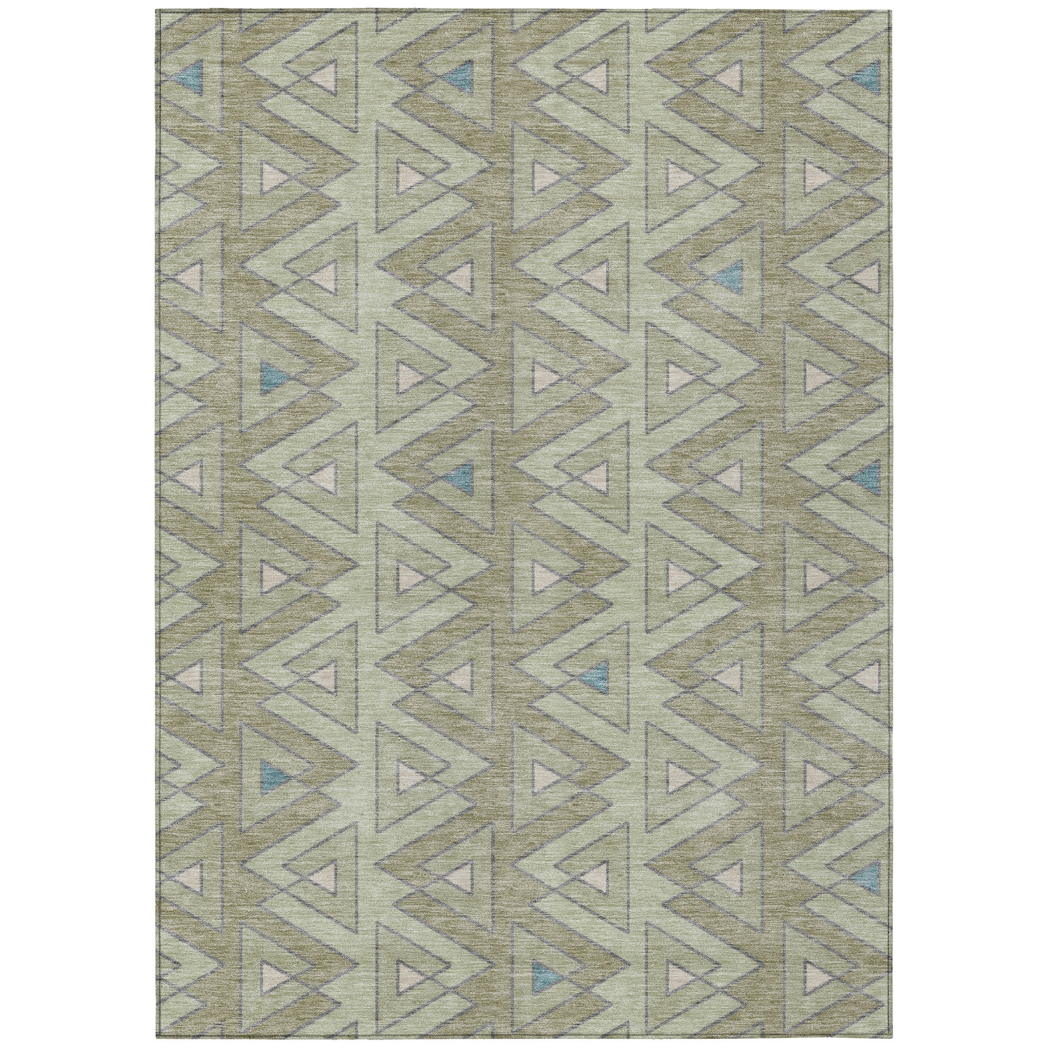 3' X 5' Green And Sage Geometric Washable Indoor Outdoor Area Rug - Sports & Outdoor