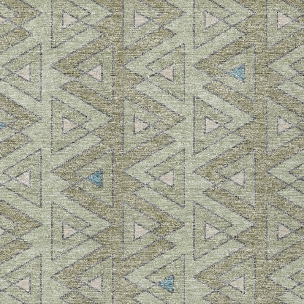 3' X 5' Green And Sage Geometric Washable Indoor Outdoor Area Rug - Sports & Outdoor