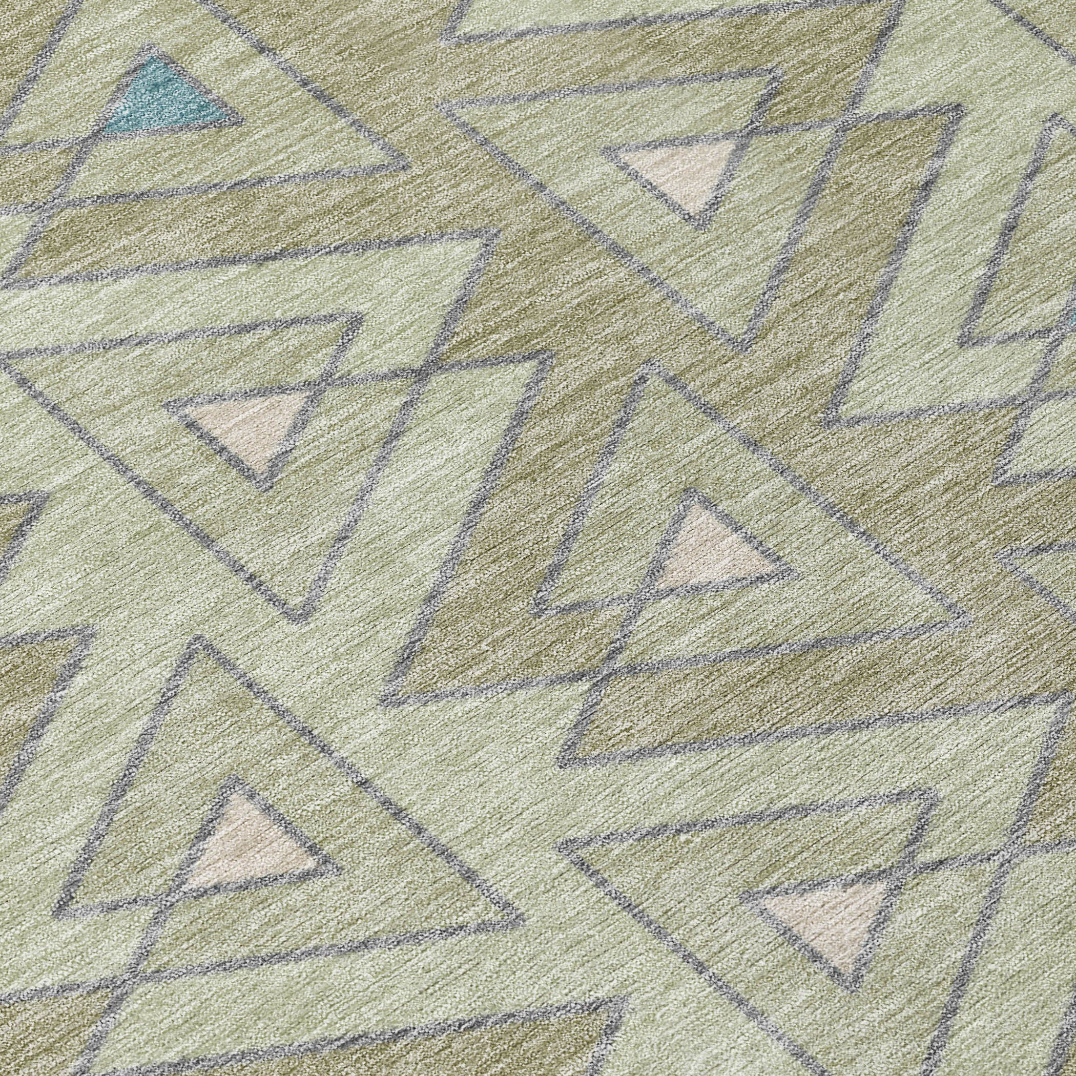 3' X 5' Green And Sage Geometric Washable Indoor Outdoor Area Rug - Sports & Outdoor