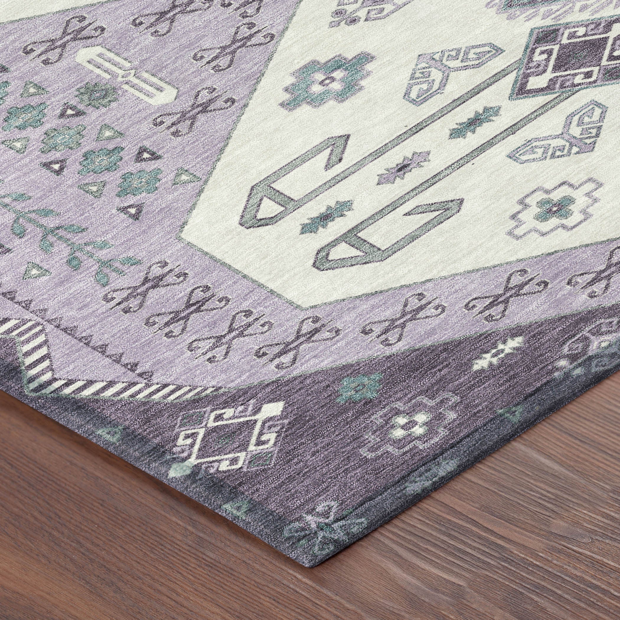 10' X 14' Purple And Lilac Geometric Washable Indoor Outdoor Area Rug - Sports & Outdoor