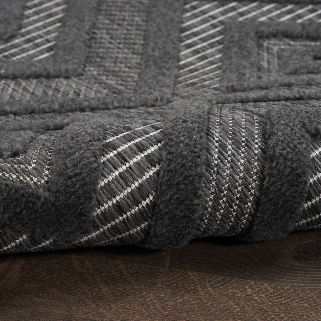 7' X 10' Black Indoor Outdoor Area Rug - Outdoor