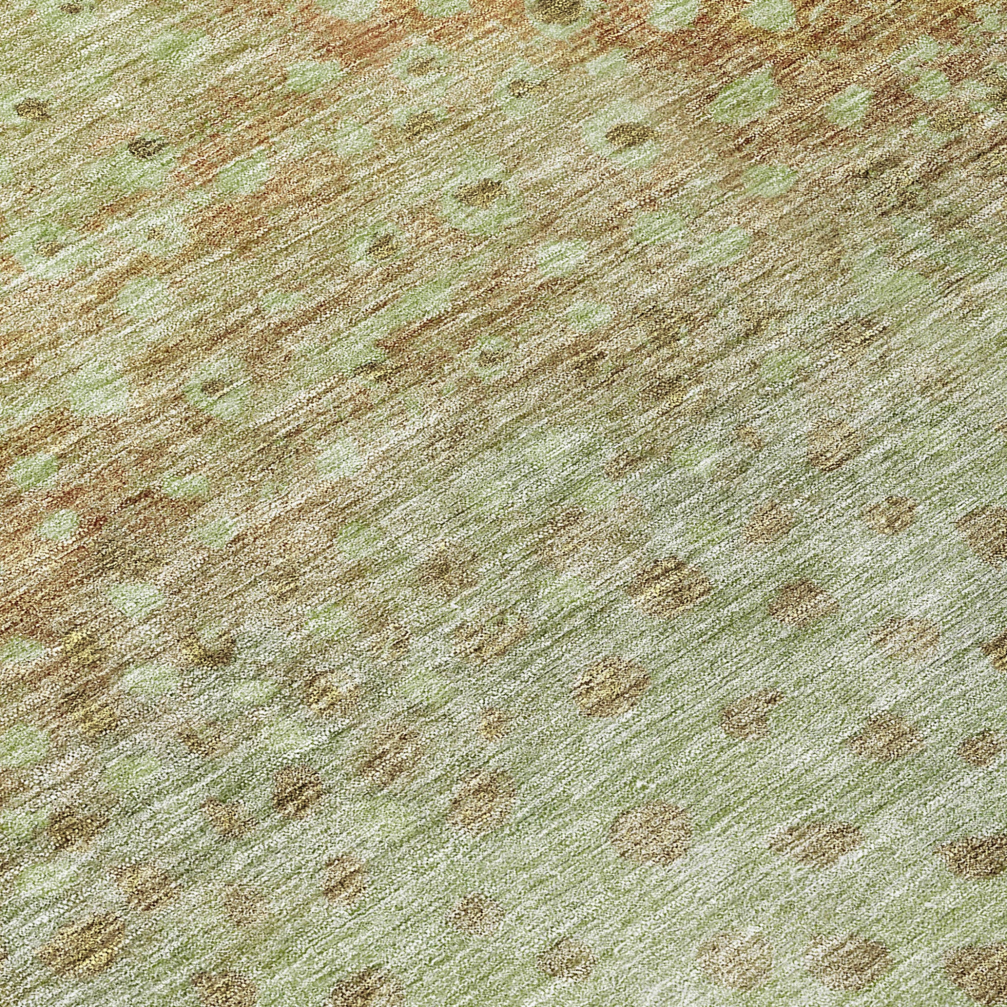 10' X 14' Artichoke Green Ivory And Brown Abstract Washable Indoor Outdoor Area Rug - Sports & Outdoor