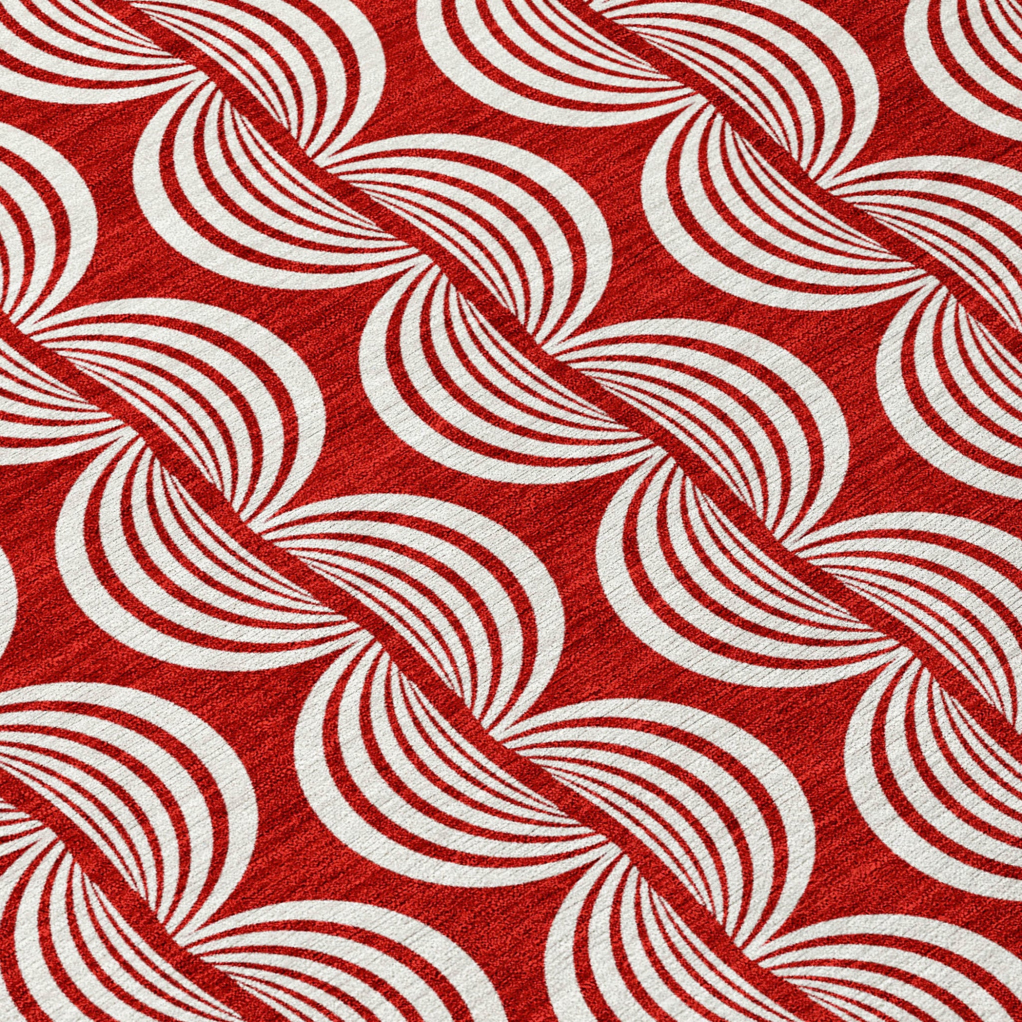 10' X 14' Red And Ivory Ogee Washable Indoor Outdoor Area Rug - Sports & Outdoor
