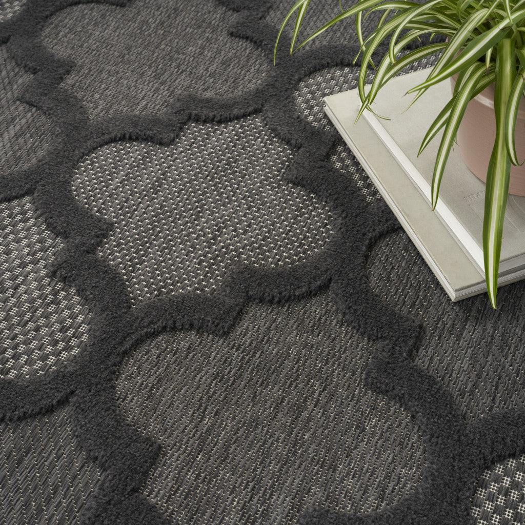 8' X 10' Black Indoor Outdoor Area Rug - Outdoor