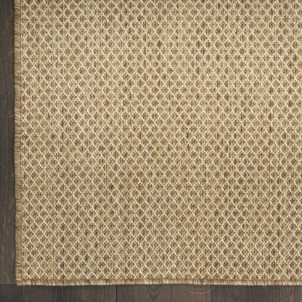 6' X 9' Tan And Brown Geometric Indoor Outdoor Area Rug - Outdoor