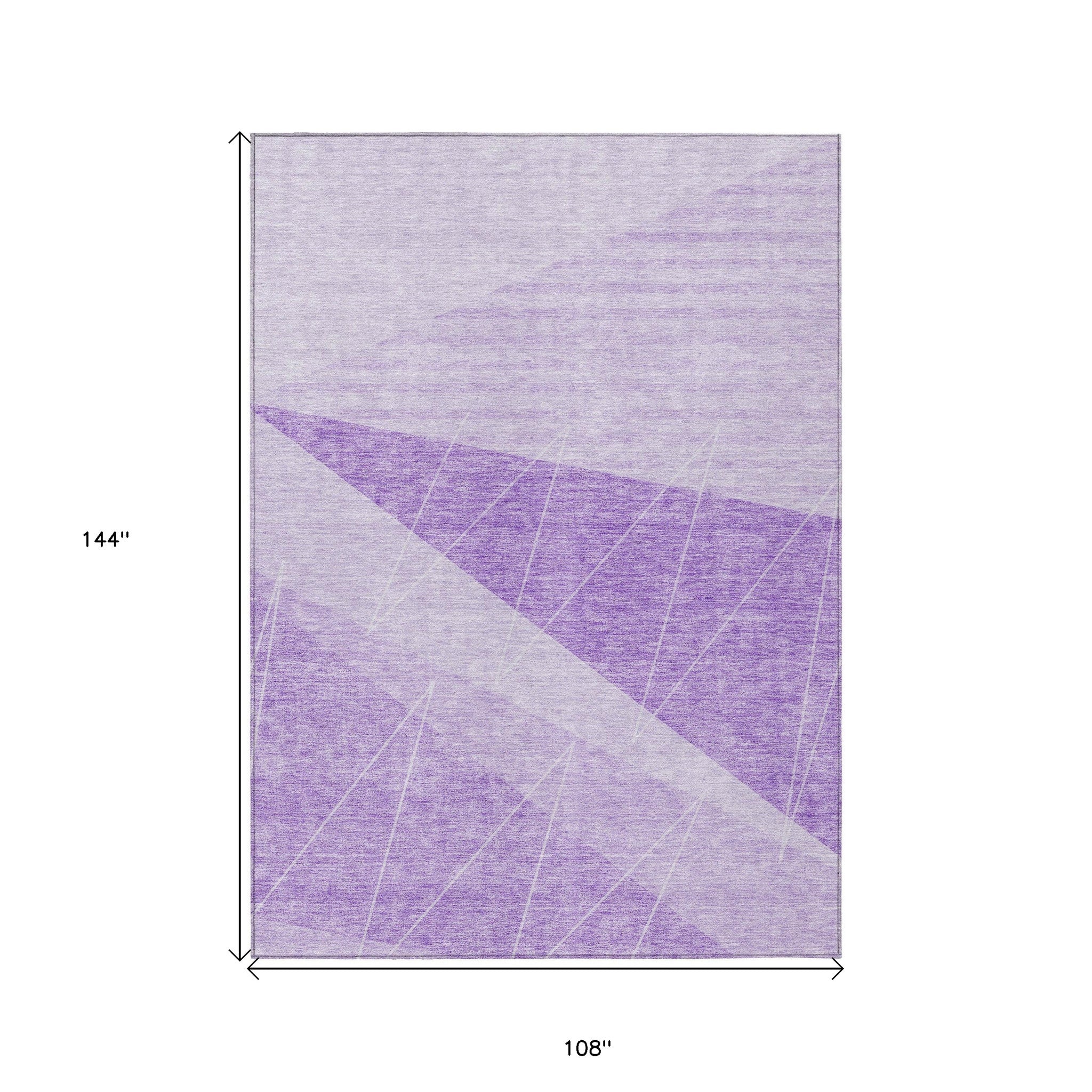 9' X 12' Lavender And Purple Geometric Washable Indoor Outdoor Area Rug - Outdoor